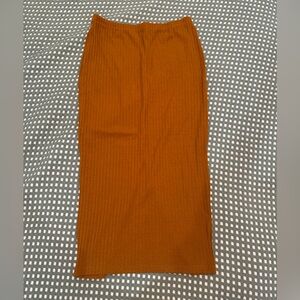 Burnt orange Ribbed Skirt
